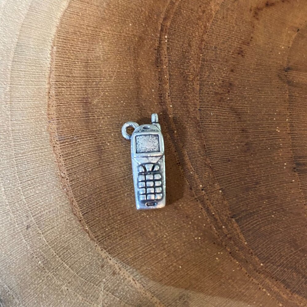 RETIRED James Avery Cell Phone Charm, Sterling Silver